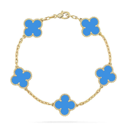 [ELAN LUXE] CLOVER 5 MOTIF BLUE AGATE BRACELET COLLECTION