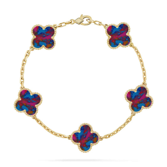 [ELAN LUXE]CLOVER 5 MOTIF COLOR GEMSTONES BRACELET COLLECTION