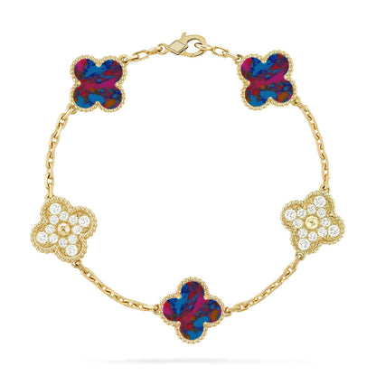 [ELAN LUXE]CLOVER 5 MOTIF COLOR GEMSTONES BRACELET COLLECTION