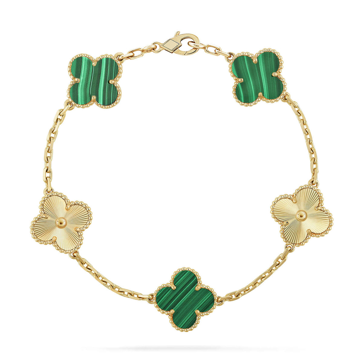 [ELAN LUXE] CLOVER 5 MOTIF MALACHITE BRACELET COLLECTION
