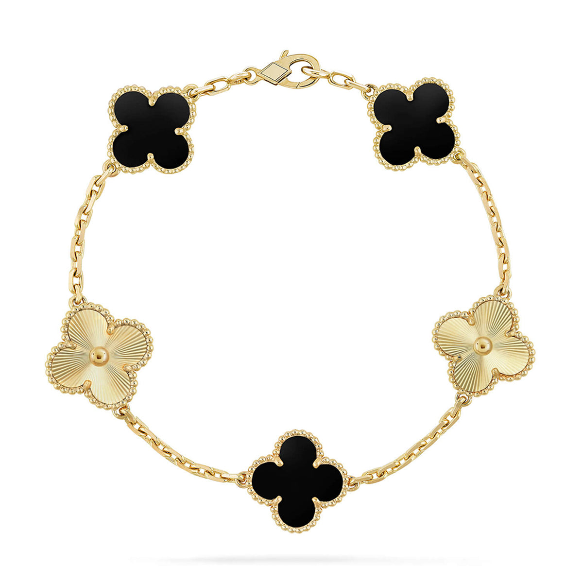[ELAN LUXE] CLOVER 5 MOTIF ONYXS BRACELET COLLECTION