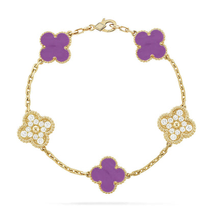 [ELAN LUXE] CLOVER 5 MOTIF VIOLET BRACELET COLLECTION