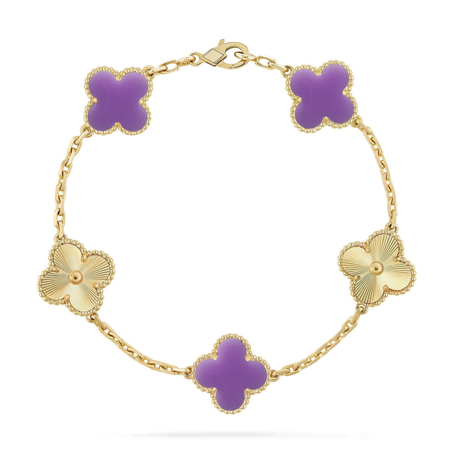 [ELAN LUXE]CLOVER 5 MOTIF LIGHT PURPLE BRACELET COLLECTION