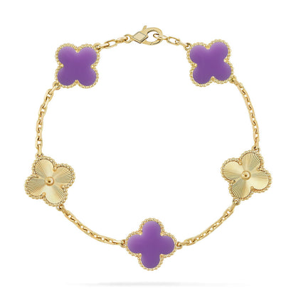 [ELAN LUXE]CLOVER 5 MOTIF LIGHT PURPLE BRACELET COLLECTION