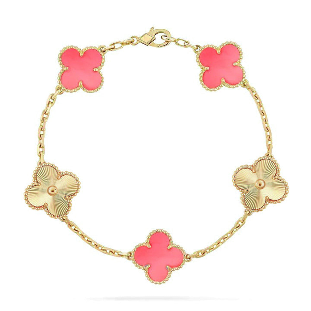 [ELAN LUXE] CLOVER 5 MOTIFS  PINK MOP BRACELET COLLECTION