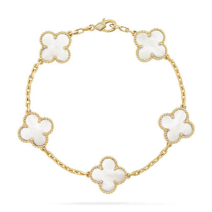 [ELAN LUXE]CLOVER  5 MOTIF WHITE MOP BRACELET
