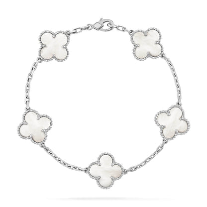 [ELAN LUXE]CLOVER SILVER MOP 5 MOTIF BRACELET