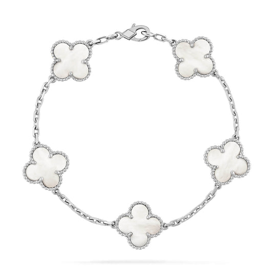 [ELAN LUXE]CLOVER SILVER MOP 5 MOTIF BRACELET