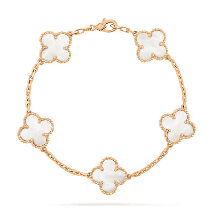 [ELAN LUXE]CLOVER  5 MOTIF WHITE MOP BRACELET