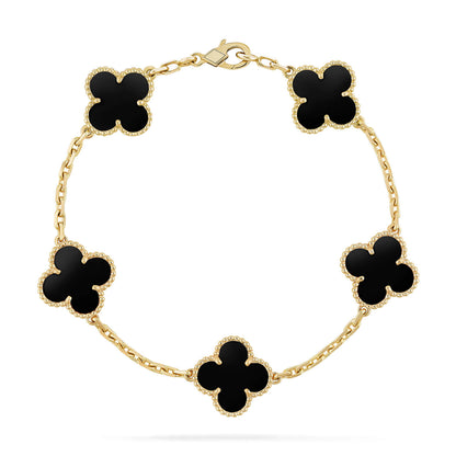 [ELAN LUXE]CLOVER  5 MOTIFS BLACK ONYX BRACELET