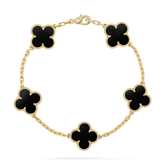 [ELAN LUXE]CLOVER  5 MOTIFS BLACK ONYX BRACELET