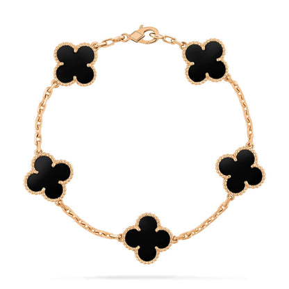 [ELAN LUXE]CLOVER  5 MOTIFS BLACK ONYX BRACELET