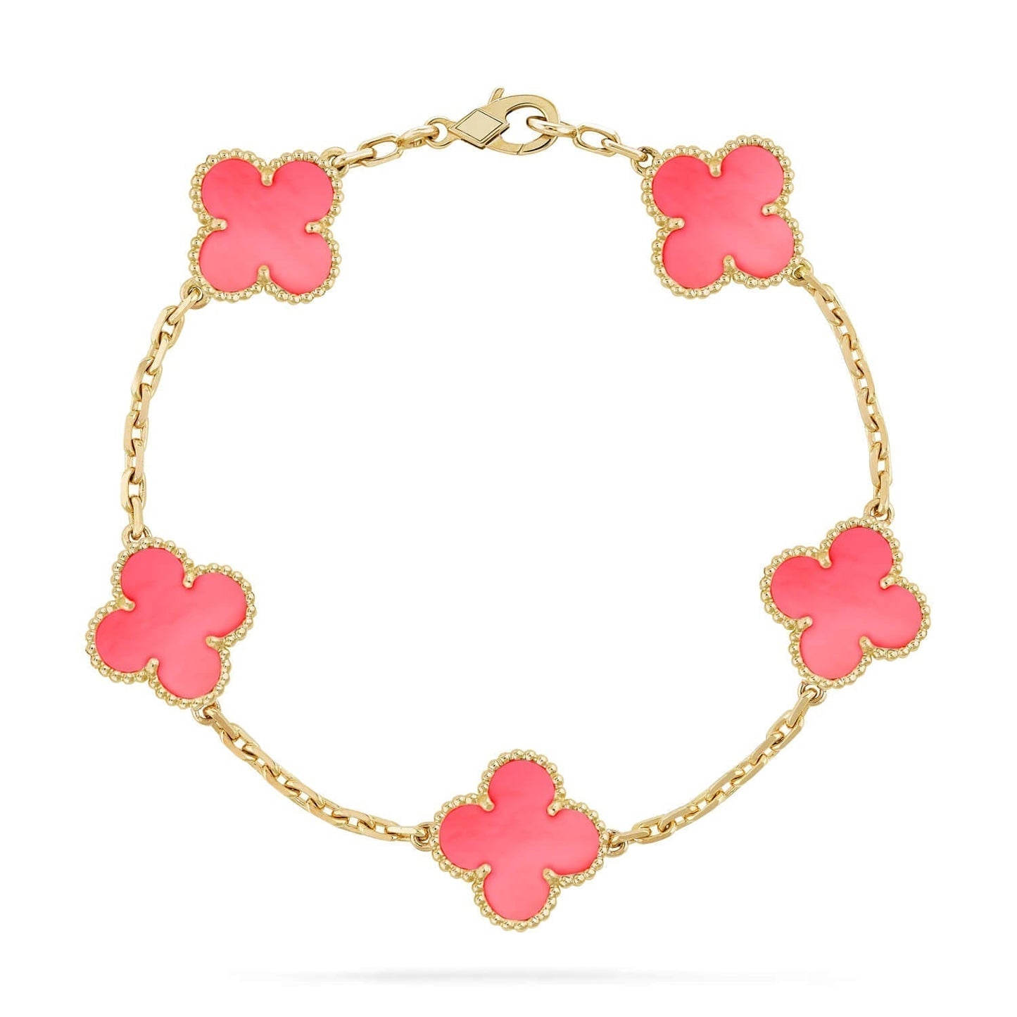 [ELAN LUXE]CLOVER 5 PINK MOP BRACELET