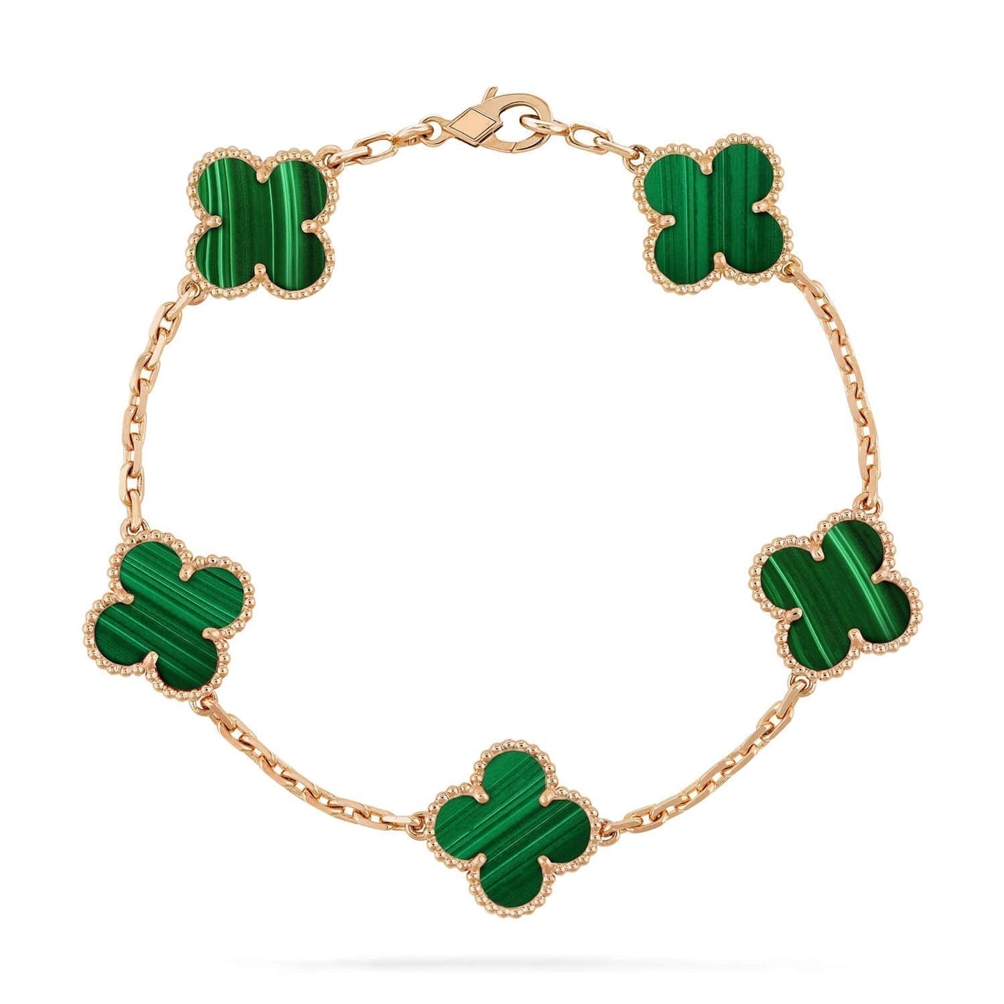 [ELAN LUXE]CLOVER 5 MOTIFS MALACHITE BRACELET