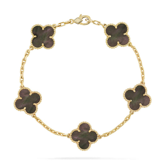 [ELAN LUXE]CLOVER 5 MOTIF GRAY MOP  BRACELET