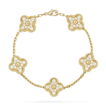 [ELAN LUXE]CLOVER 5 MOTIFS  FULL DIAMOND BRACELET