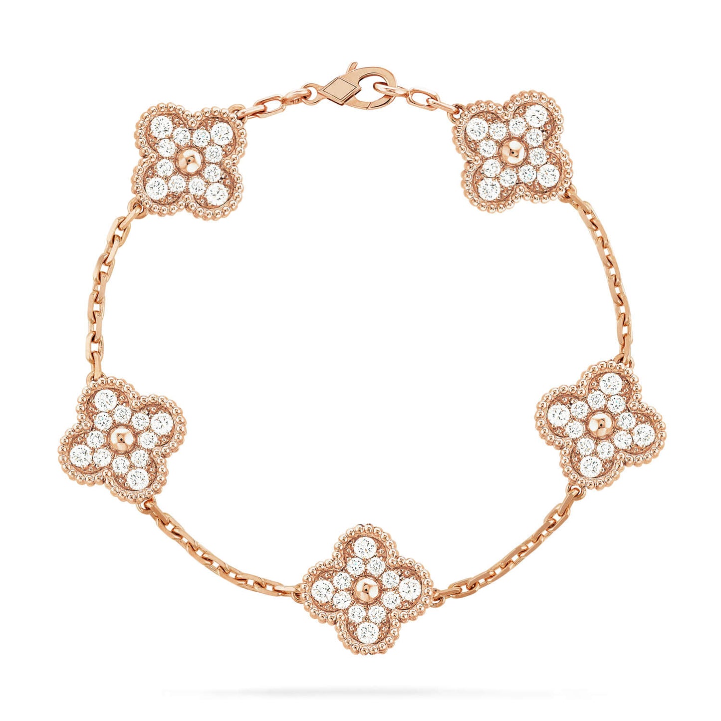 [ELAN LUXE]CLOVER 5 MOTIFS  FULL DIAMOND BRACELET