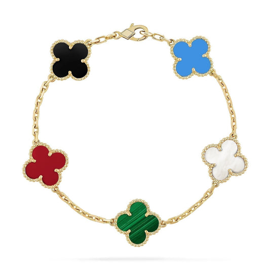 [ELAN LUXE]CLOVER 5 MOTIFS MULTICOLOR  BRACELET