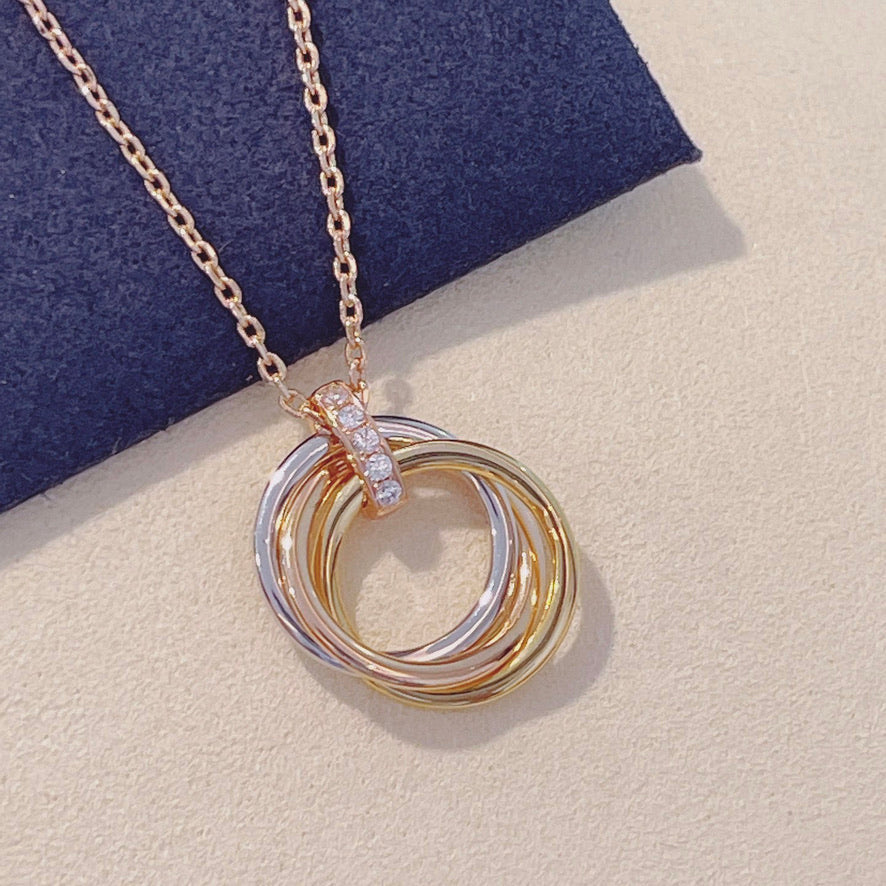 [ELAN LUXE]TRINITY NECKLACE GOLD  DIAMONDS