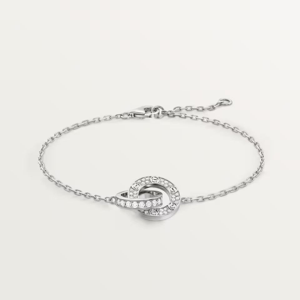[ELAN LUXE]LOVE DOUBLE RING FULL DIAMOND BRACELET