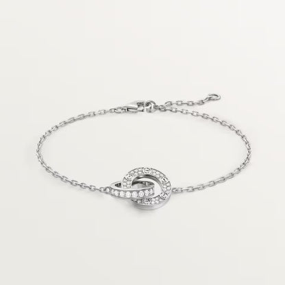 [ELAN LUXE]LOVE DOUBLE RING FULL DIAMOND BRACELET