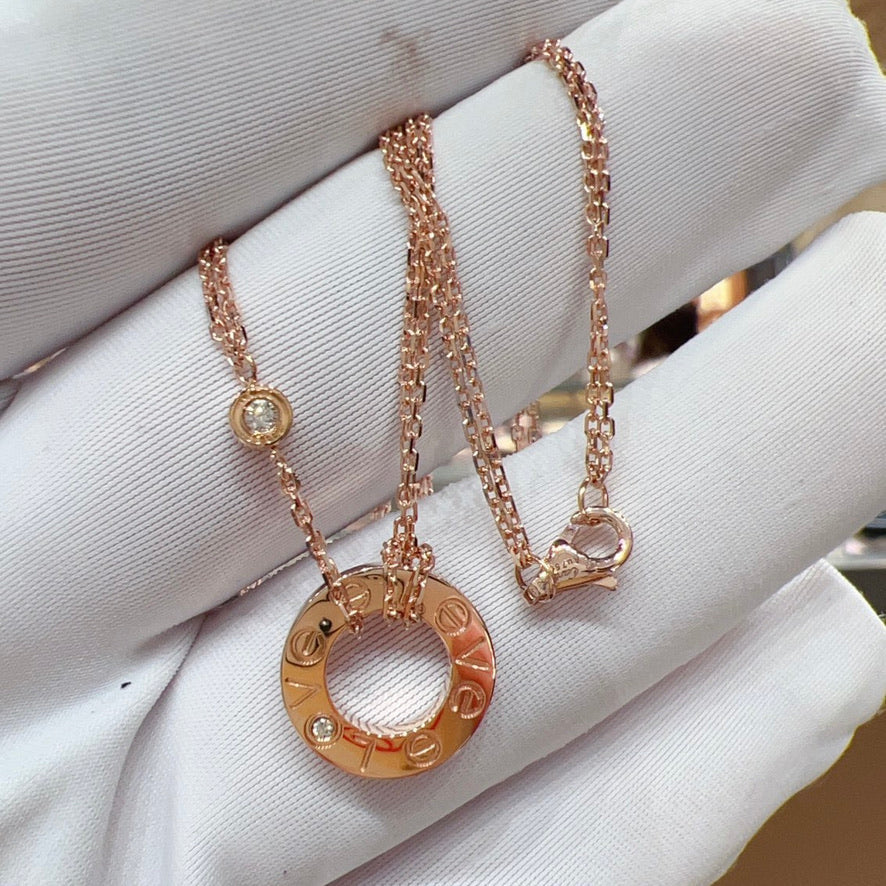 [ELAN LUXE]LOVE NECKLACE 16MM 2 DIAMONDS