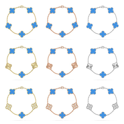 [ELAN LUXE] CLOVER 5 MOTIF BLUE AGATE BRACELET COLLECTION