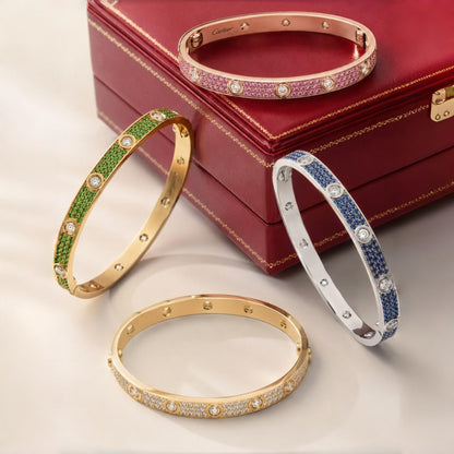 [ELAN LUXE]2026 PAVE GEMSTONE LOVE BRACELET 6.1MM 10 DIAMONDS