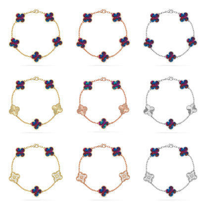 [ELAN LUXE]CLOVER 5 MOTIF COLOR GEMSTONES BRACELET COLLECTION