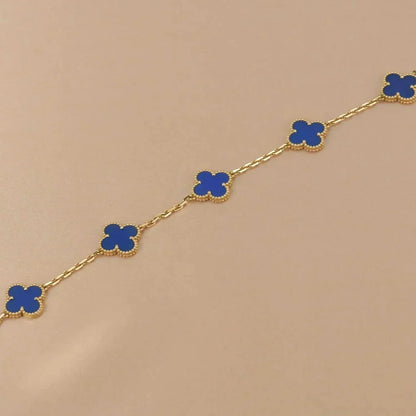 [ELAN LUXE]CLOVER 5 MOTIFS BLUE AGATE BRACELET