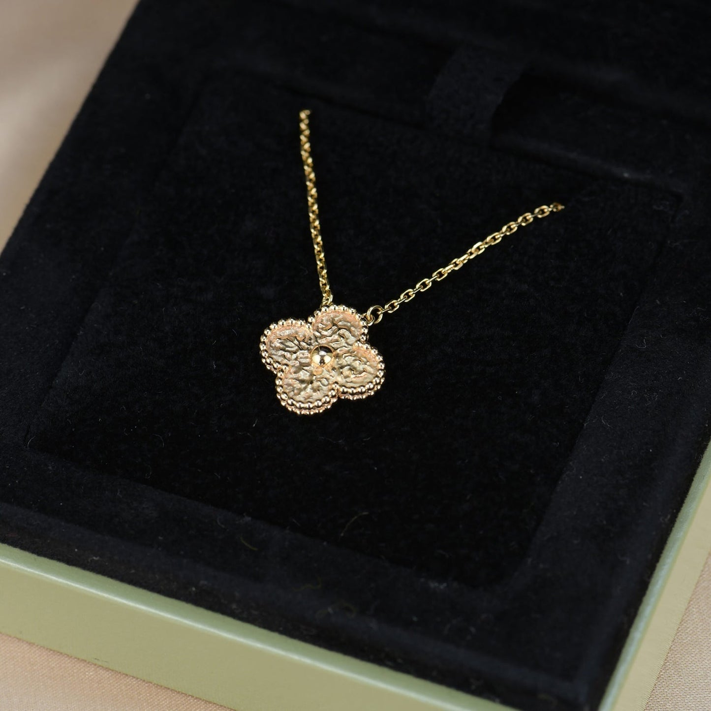 [ELAN LUXE]CLOVER 15MM  BRONZING NECKLACE