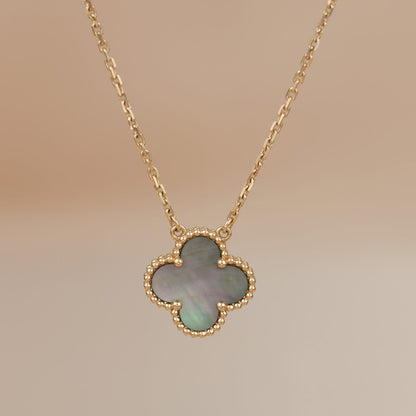 [ELAN LUXE]CLOVER 15MM  GRAY MOTHER OF PEARL NECKLACE