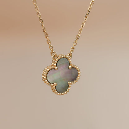 [ELAN LUXE]CLOVER 15MM  GRAY MOTHER OF PEARL NECKLACE