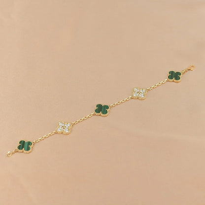 [ELAN LUXE] CLOVER 5 MOTIF MALACHITE BRACELET COLLECTION