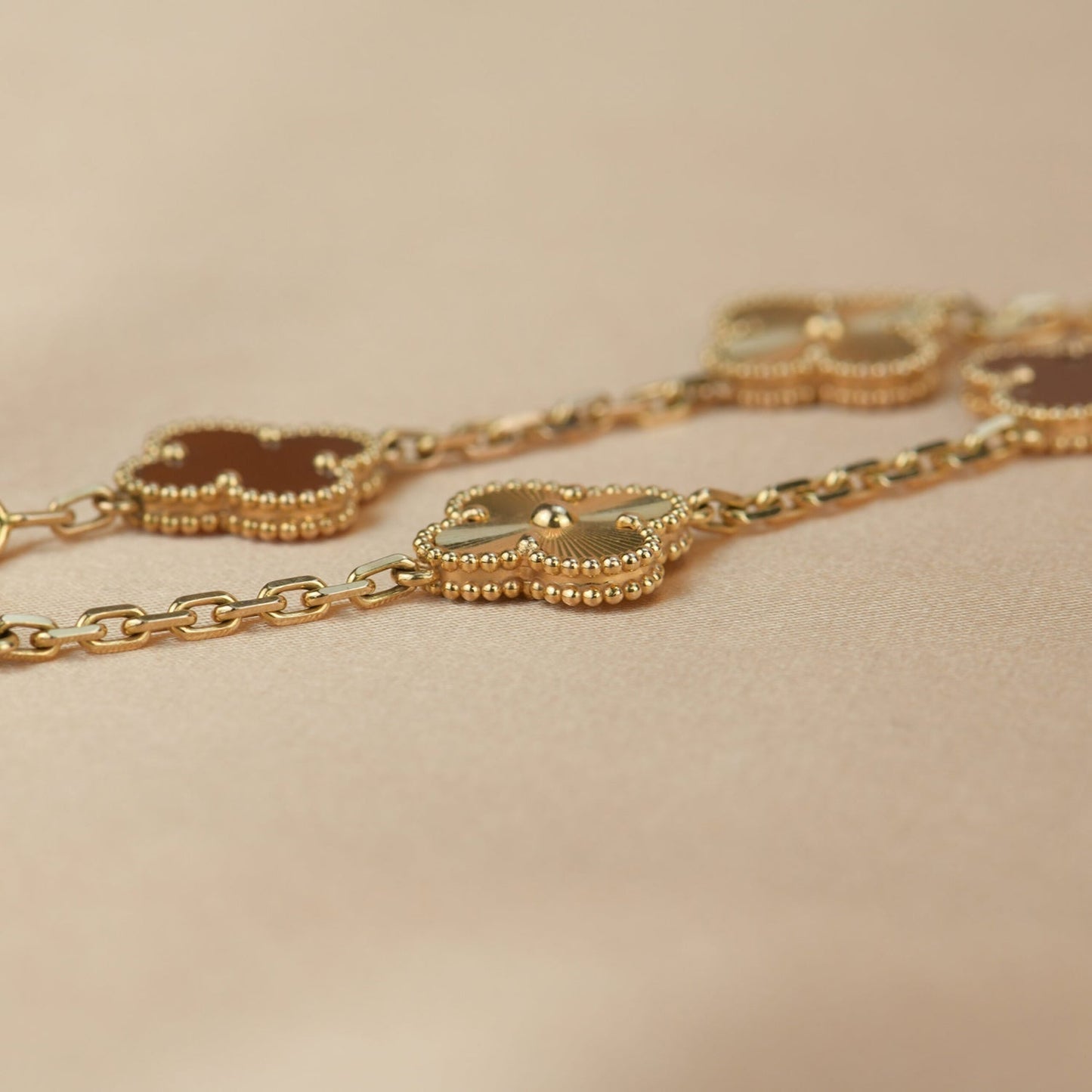 [ELAN LUXE]CLOVER  5 MOTIFS CARNELIAN GOLD BRACELET