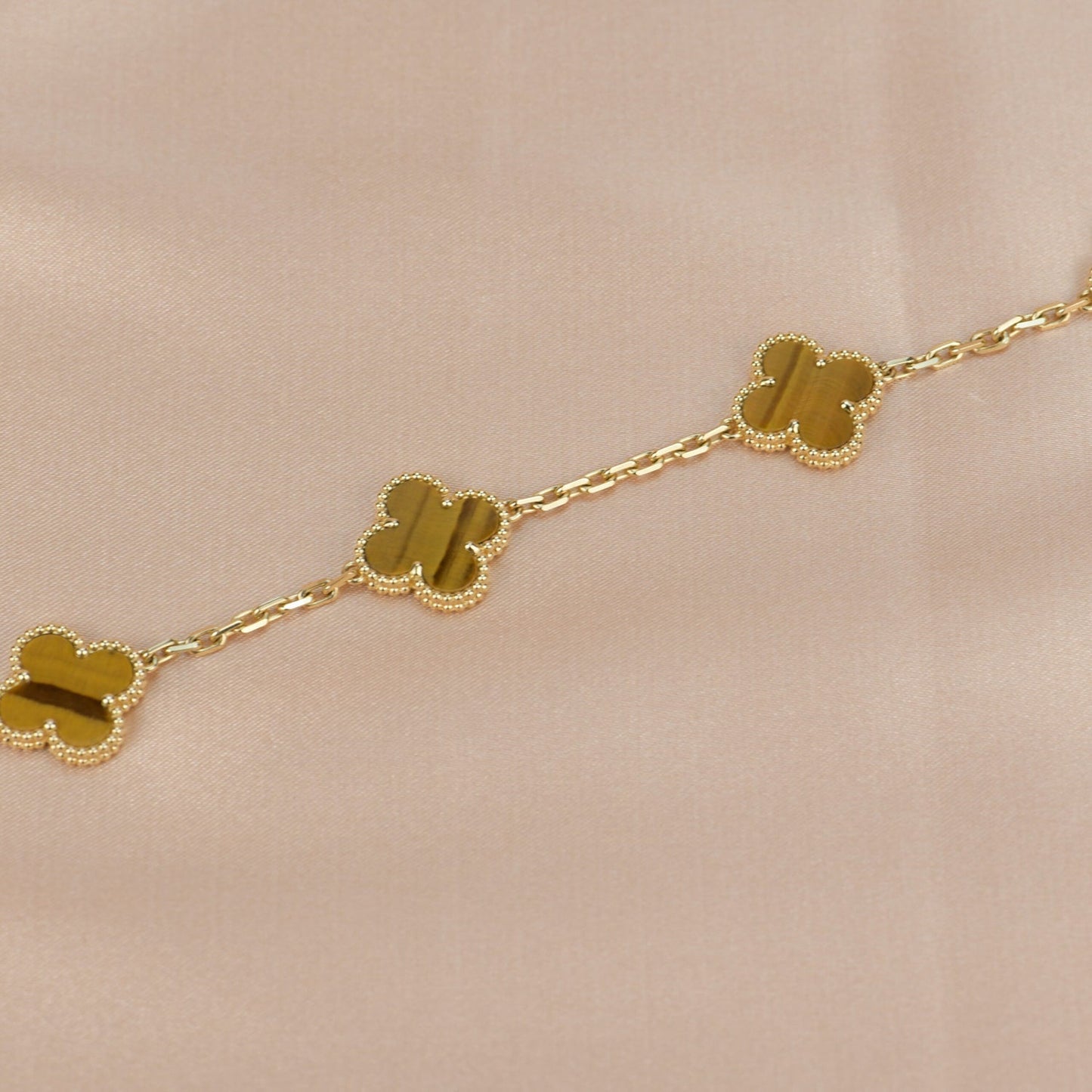 [ELAN LUXE]CLOVER  5 MOTIFS TIGER EYE BRACELET