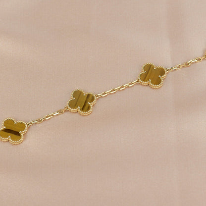 [ELAN LUXE]CLOVER  5 MOTIFS TIGER EYE BRACELET
