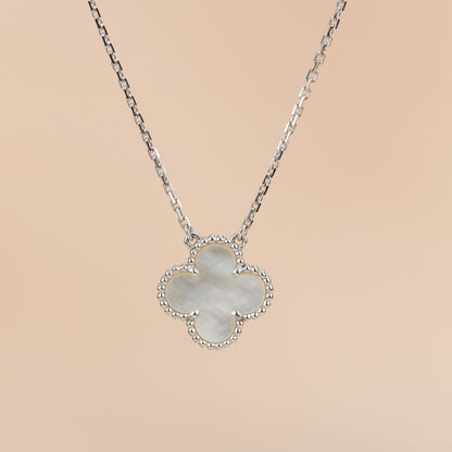 [ELAN LUXE]CLOVER  15MM WHITE MOTHER-OF-PEARL SILVER