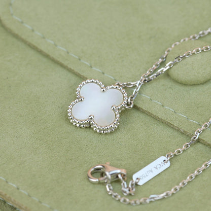 [ELAN LUXE]CLOVER  15MM WHITE MOTHER-OF-PEARL SILVER