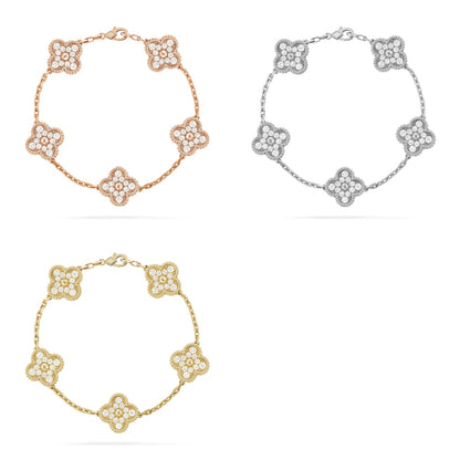 [ELAN LUXE] CLOVER 5 MOTIF FULL DIAMOND BRACELET COLLECTION