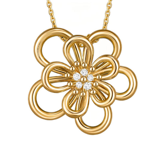[ELAN LUXE]FLOWERLACE NECKLACE 5 DIAMONDS