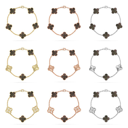 [ELAN LUXE] CLOVER 5 MOTIF GRAY MOP BRACELET COLLECTION