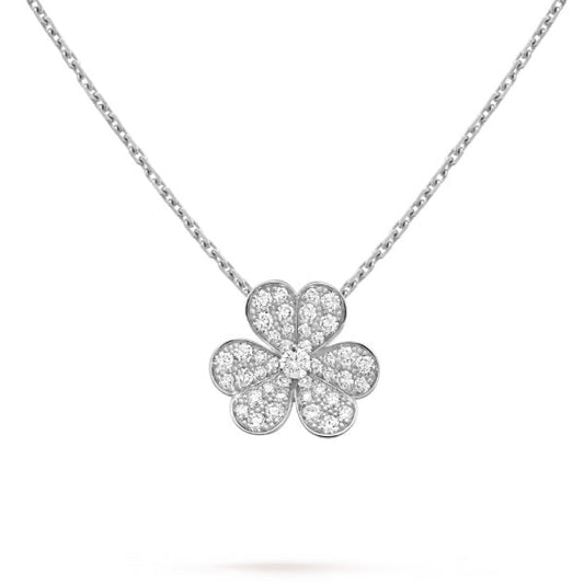 [ELAN LUXE]CLOVER DIAMOND NECKLACE SILVER