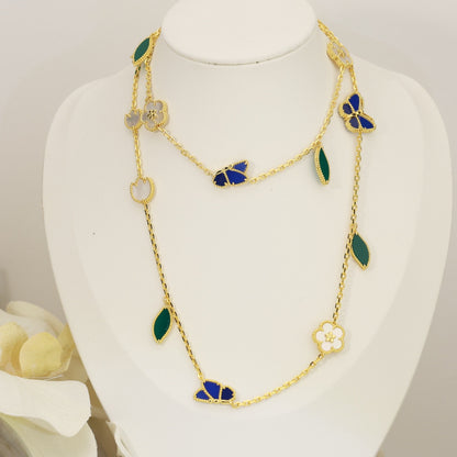 [ELAN LUXE]LUCKY SPRING BUTTERFLY 15 FLOWER NECKLACE