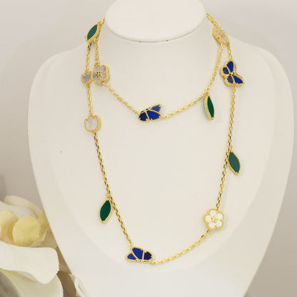 [ELAN LUXE]LUCKY SPRING BUTTERFLY 15 FLOWER NECKLACE