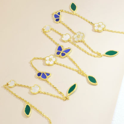 [ELAN LUXE]LUCKY SPRING BUTTERFLY 15 FLOWER NECKLACE