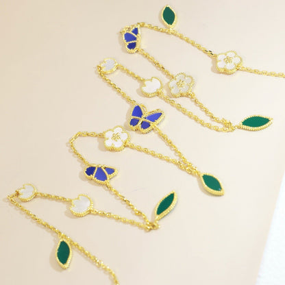 [ELAN LUXE]LUCKY SPRING BUTTERFLY 15 FLOWER NECKLACE