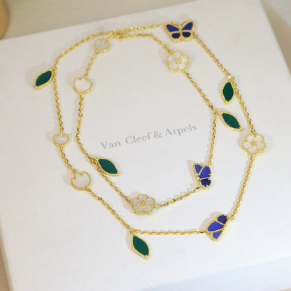 [ELAN LUXE]LUCKY SPRING BUTTERFLY 15 FLOWER NECKLACE