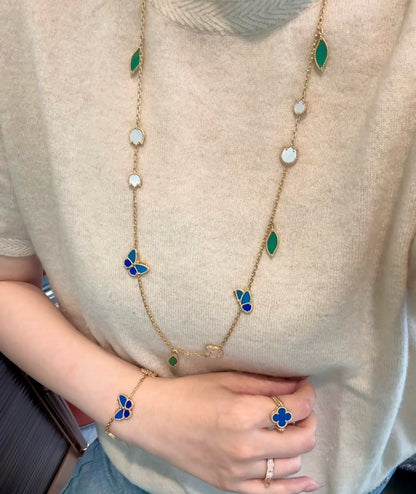 [ELAN LUXE]LUCKY SPRING BUTTERFLY 15 FLOWER NECKLACE