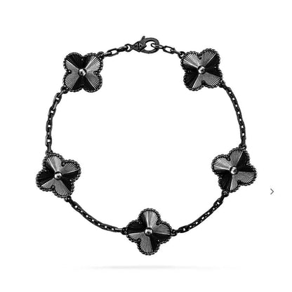 [ELAN LUXE]CLOVER 5 MOTIF BLACK BRACELET